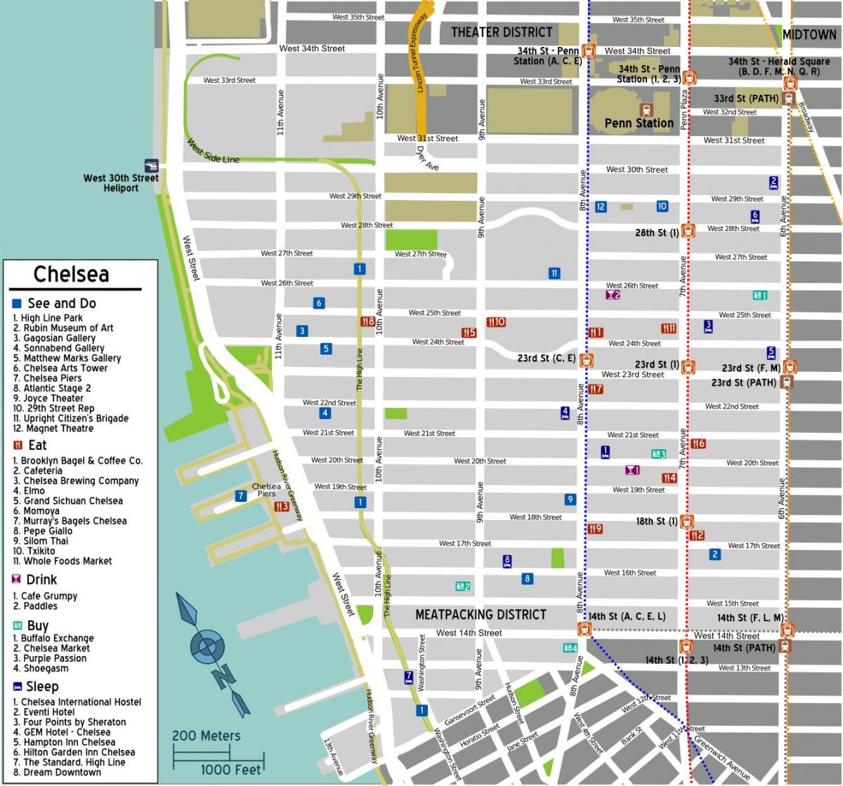 mapa de Manhattan Chelsea