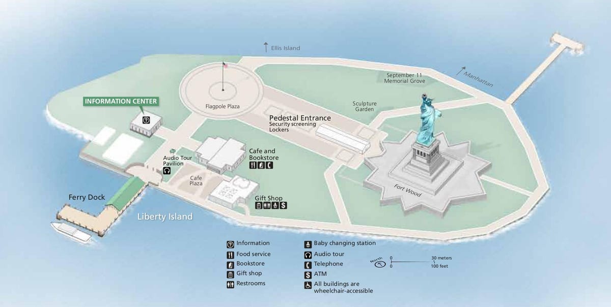 mapa de l'estàtua de la llibertat