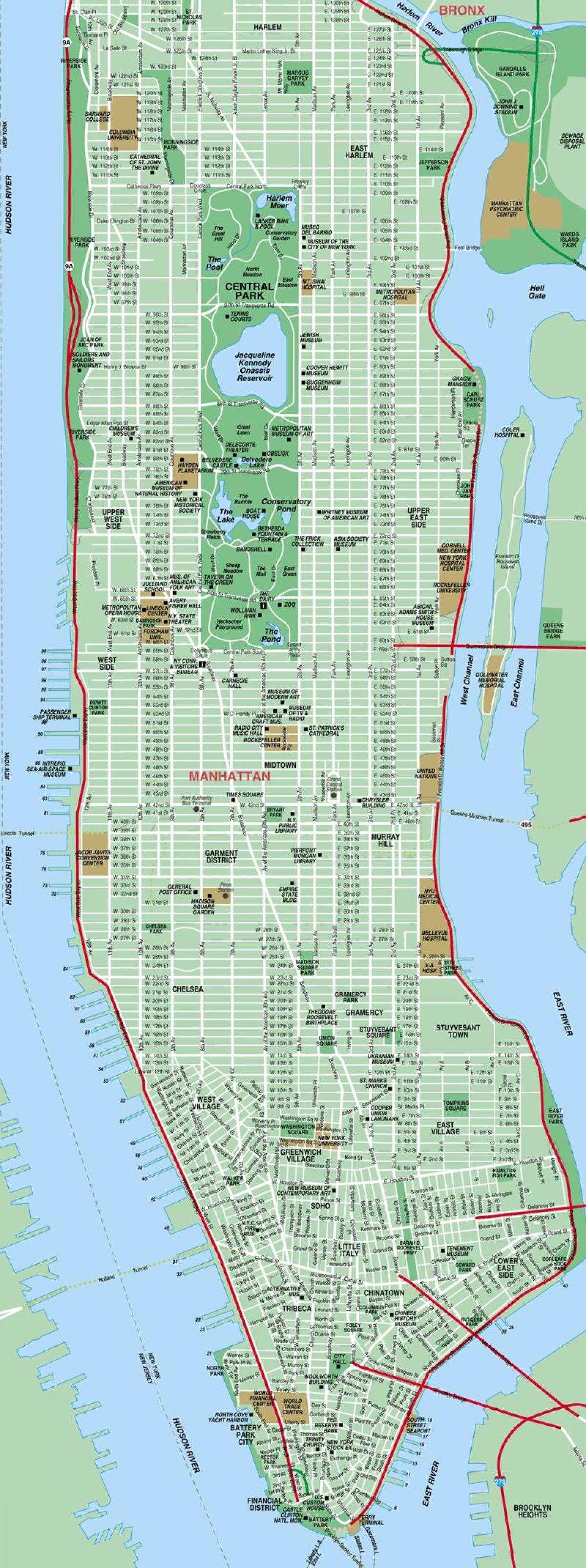 Manhattan carrer mapa alta detall