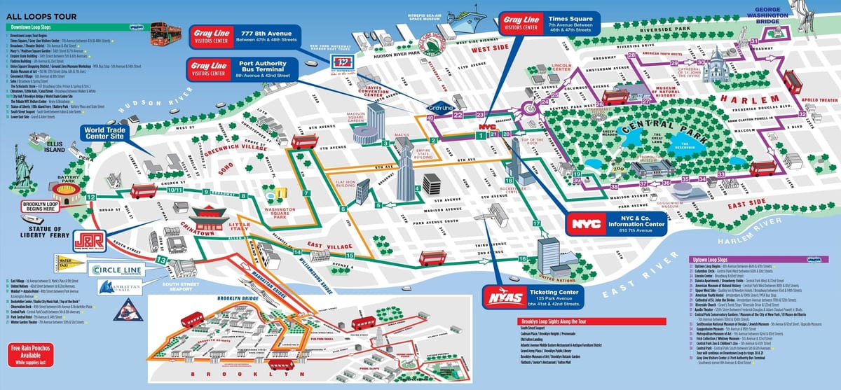 Manhattan atraccions turístiques mapa
