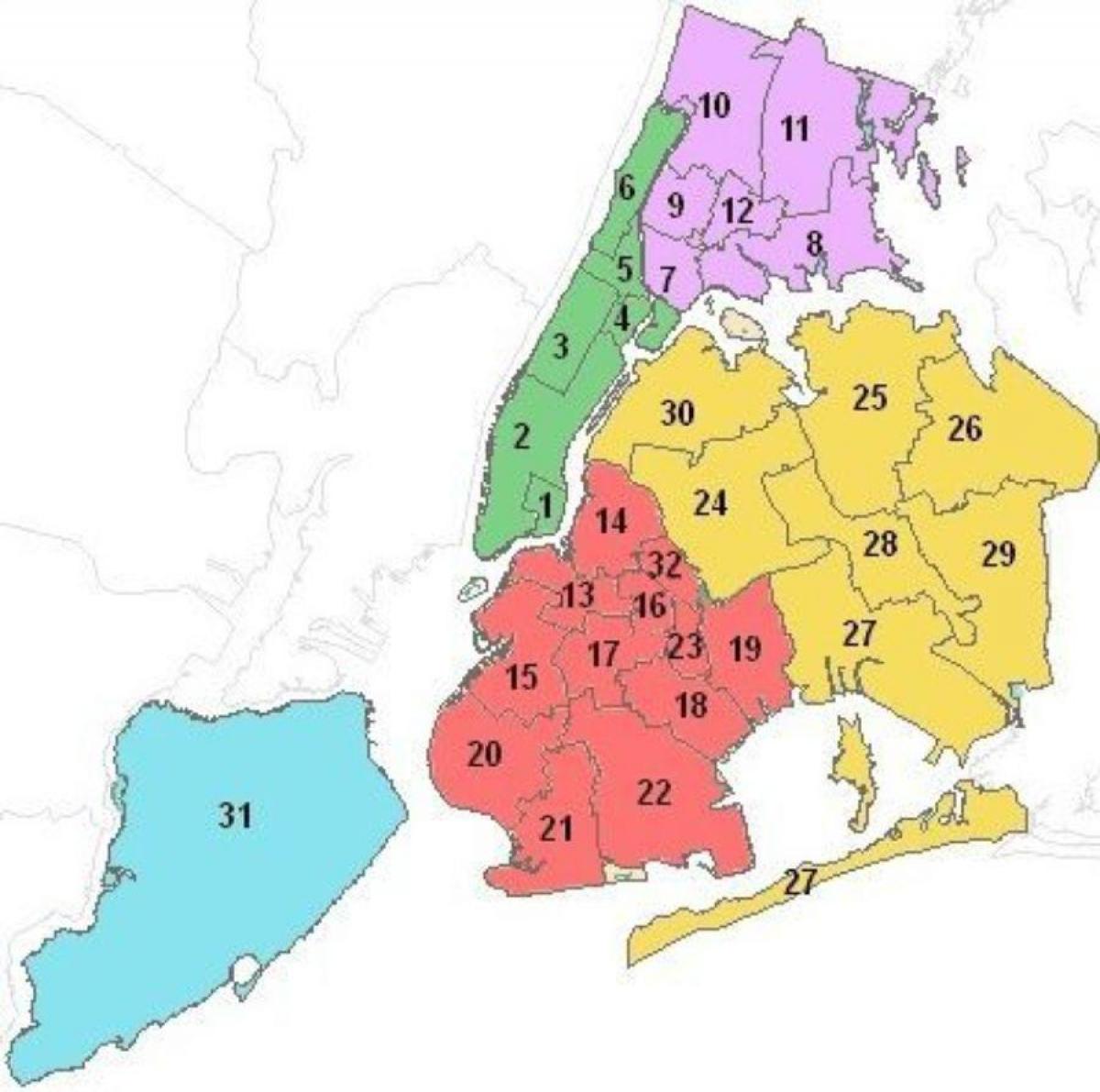 mapa de Manhattan districtes escolars