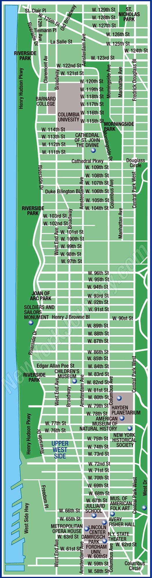 upper Manhattan mapa