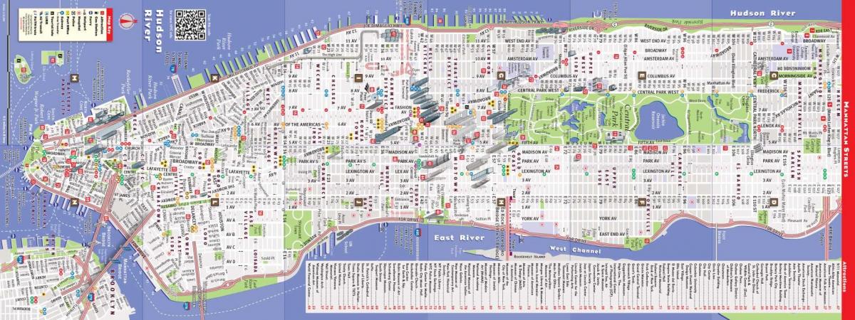 mapa detallat de Manhattan de nova york