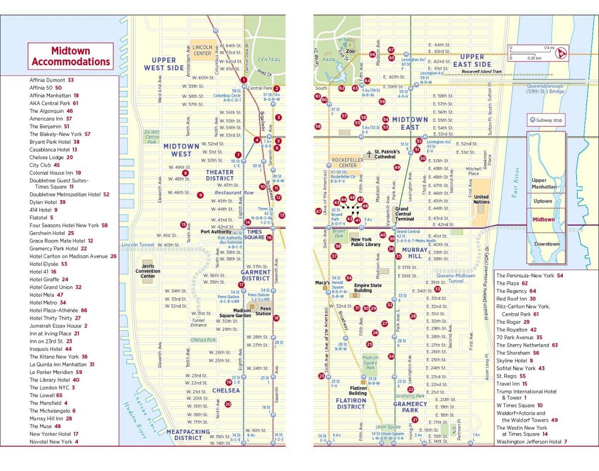 imprimir caminar mapa de midtown Manhattan