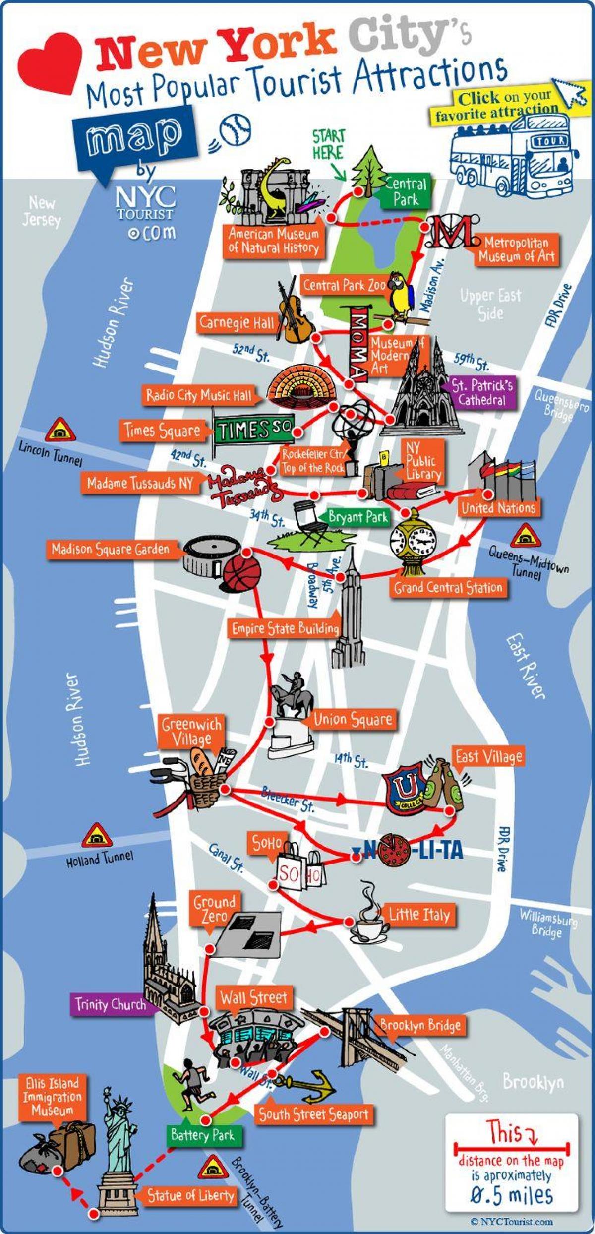 midtown Manhattan atraccions mapa