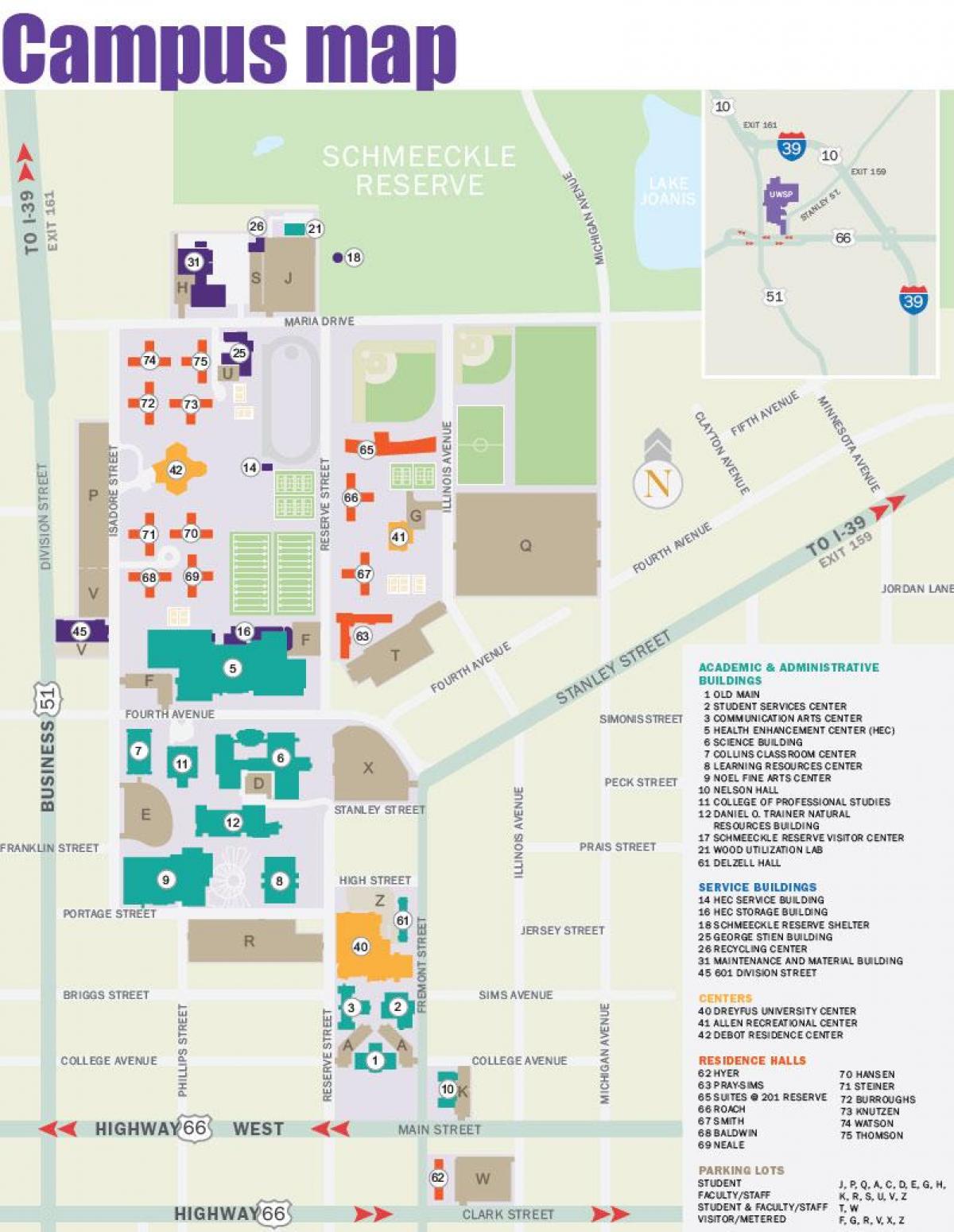 mapa del campus de la universitat de nova york