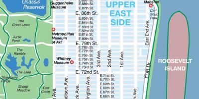 Mapa de l'upper east side de Manhattan