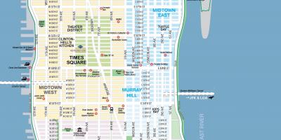 Lliure imprimir mapa de Manhattan de nova york
