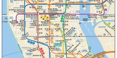Mapa de la part baixa de Manhattan metro