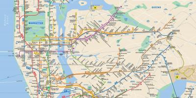 Manhattan carrer mapa amb les parades de metro