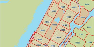 Nova york codi postal mapa Manhattan
