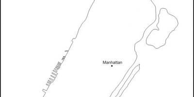 En blanc mapa de Manhattan