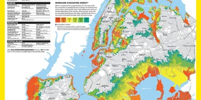 Manhattan inundació de la zona mapa