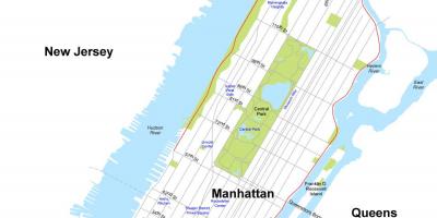 Mapa de l'illa de Manhattan de Nova York