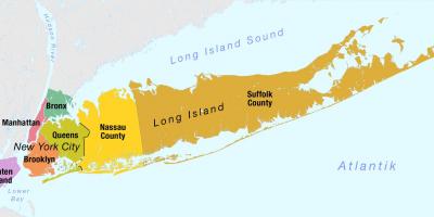 Mapa de Nova York de Manhattan i long island