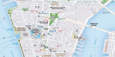 Mapa de la part baixa de Manhattan de nova york