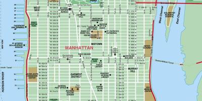 Mapa de carrers de Manhattan, a nova york